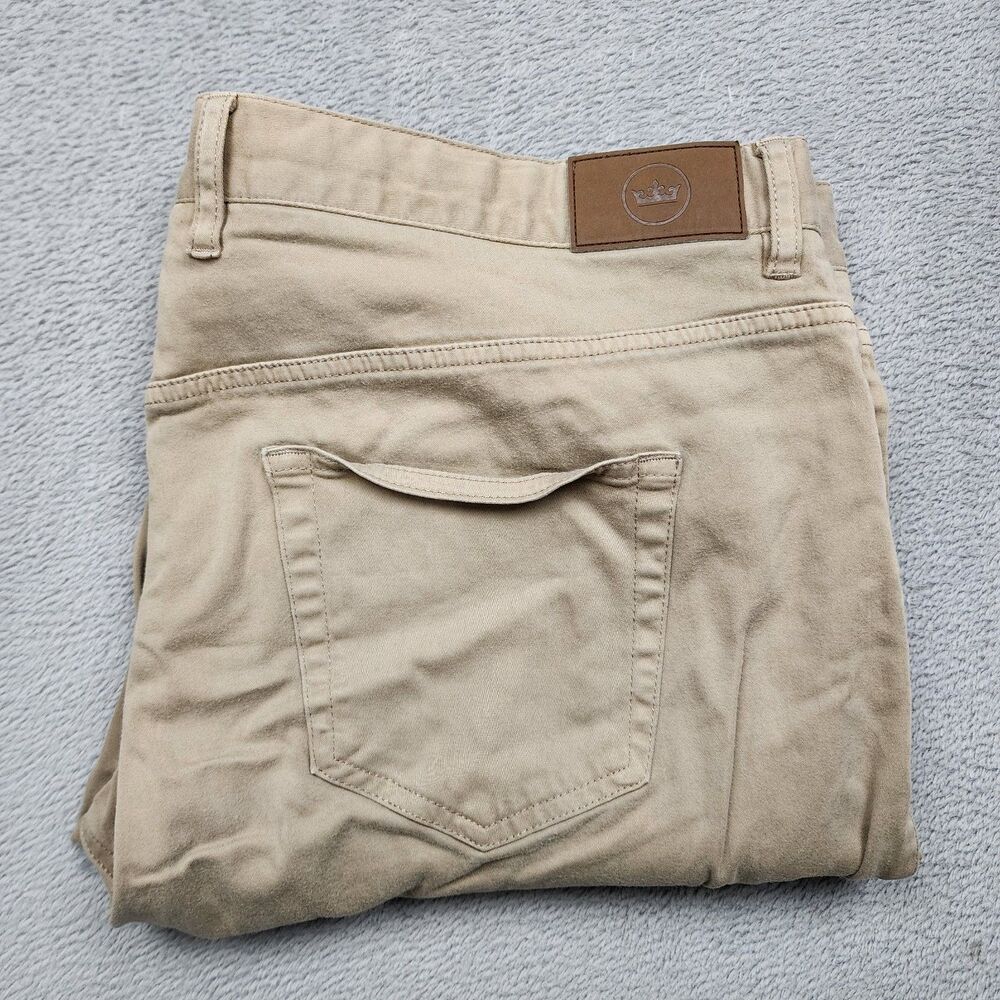 Peter Millar Mens 40 Beige Chino Pants Flat Front Straight Leg Cotton Blend